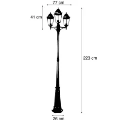 Landelijke buiten lantaarn donker groen 3-lichts IP44 - New Orleans