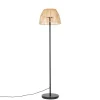 Landelijke buiten vloerlamp zwart met bamboe incl. LED - Kaiser