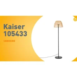 Landelijke buiten vloerlamp zwart met bamboe incl. LED - Kaiser