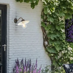 Landelijke buiten wandlamp antiek goud IP44 - Kansas