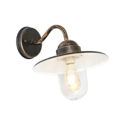 Landelijke buiten wandlamp antiek goud IP44 - Kansas
