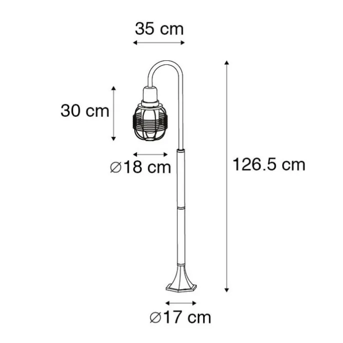 Landelijke buitenlamp zwart IP44 - Guardado