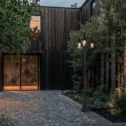 Landelijke buitenlamp zwart 3-lichts IP44 - Guardado