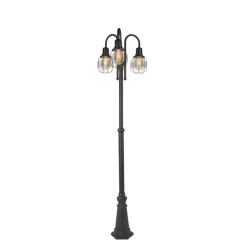 Landelijke buitenlamp zwart 3-lichts IP44 - Guardado