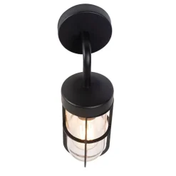 Landelijke buitenwandlamp zwart met glas - Elza