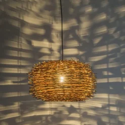 Landelijke hanglamp bruin rotan - Hatch 45