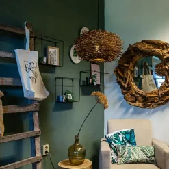 Landelijke hanglamp bruin rotan - Hatch 45