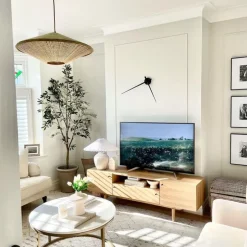 Landelijke hanglamp groen velours met rotan 60cm - Frills Can