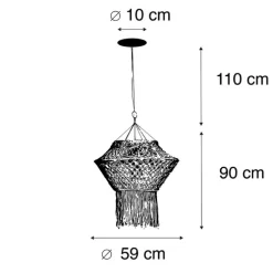 Landelijke hanglamp macramé 90 cm - Macra