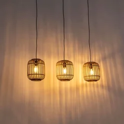 Landelijke hanglamp rotan 3-lichts - Manila