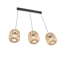 Landelijke hanglamp rotan 3-lichts - Manila