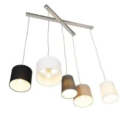 Landelijke hanglamp staal 5-lichts - Hermina