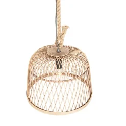Landelijke hanglamp touw met rotan - Calamus