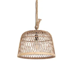 Landelijke hanglamp touw met rotan - Calamus