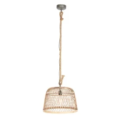 Landelijke hanglamp touw met rotan - Calamus
