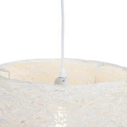 Landelijke hanglamp wit 50 cm - Corda Flat