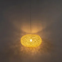 Landelijke hanglamp wit 50 cm - Corda Flat