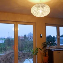 Landelijke hanglamp wit 50 cm - Corda Flat