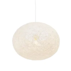 Landelijke hanglamp wit 50 cm - Corda Flat