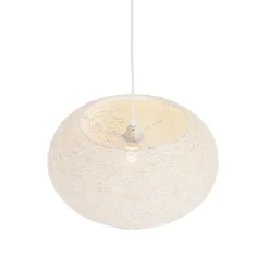 Landelijke hanglamp wit 50 cm - Corda Flat