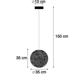 Landelijke hanglamp wit bol 35cm - Corda