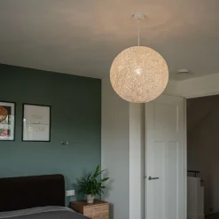 Landelijke hanglamp wit bol 60cm - Corda