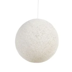 Landelijke hanglamp wit bol 60cm - Corda
