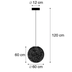 Landelijke hanglamp wit bol 60cm - Corda