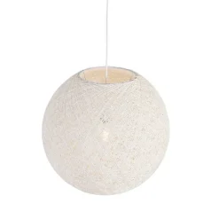 Landelijke hanglamp wit bol 60cm - Corda