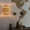 Landelijke hanglamp wit met rotan - Rattan