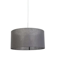 Landelijke hanglamp wit met grijze kap 50 cm - Combi 1