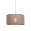 Landelijke hanglamp wit met taupe kap 50 cm - Combi 1