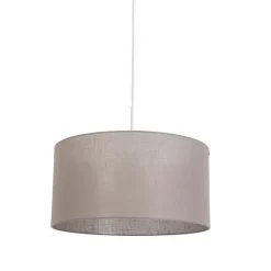Landelijke hanglamp wit met taupe kap 50 cm - Combi 1
