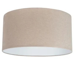 Landelijke hanglamp wit met lichtbruine kap 50cm - Combi