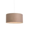 Landelijke hanglamp wit met bruine kap 50 cm - Combi 1