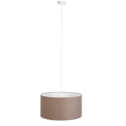 Landelijke hanglamp wit met bruine kap 50 cm - Combi 1