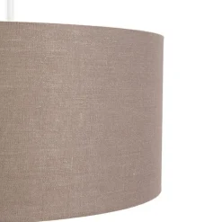 Landelijke hanglamp wit met bruine kap 50 cm - Combi 1