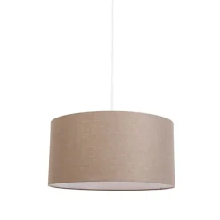 Landelijke hanglamp wit met bruine kap 50 cm - Combi 1
