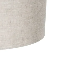 Landelijke hanglamp zwart met beige kap 50 cm - Combi 1