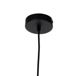 Landelijke hanglamp zwart met beige kap 50 cm - Combi 1