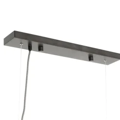 Landelijke hanglamp zwart met hout 8-lichts - Jelle