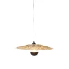 Landelijke hanglamp zwart met touw 45 cm - Leia