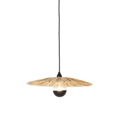 Landelijke hanglamp zwart met touw 45 cm - Leia