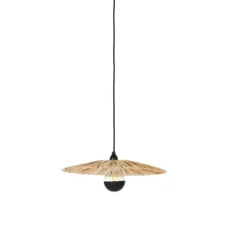 Landelijke hanglamp zwart met touw 45 cm - Leia
