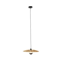Landelijke hanglamp zwart met touw 45 cm - Leia