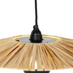 Landelijke hanglamp zwart met touw 45 cm - Leia