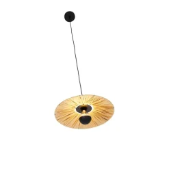 Landelijke hanglamp zwart met touw 45 cm - Leia