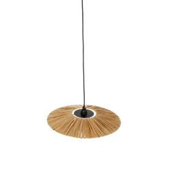 Landelijke hanglamp zwart met touw 45 cm - Leia