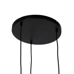 Landelijke hanglamp zwart met touw 3-lichts - Leia