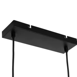 Landelijke hanglamp zwart met hout 4-lichts - Stronk